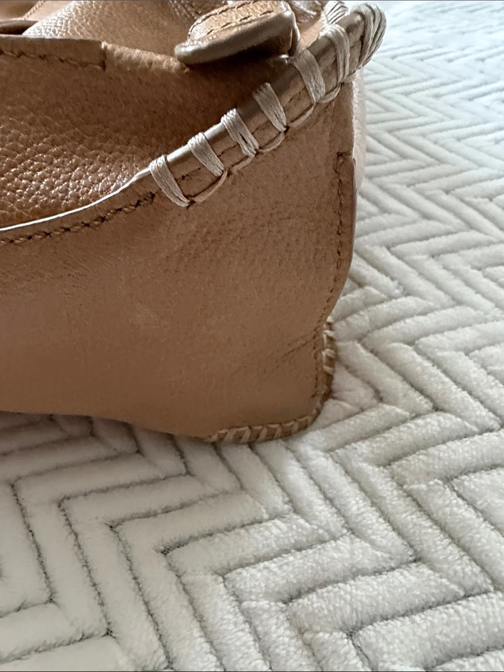 Frye Tan Leather Drawstring Backpack  5.5